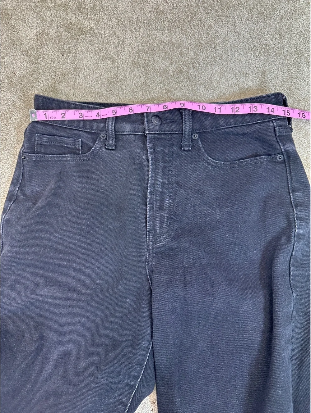 Women’s Sz 8 Tall Old Navy High Rise Black Denim OG Straight Tapered 30x30